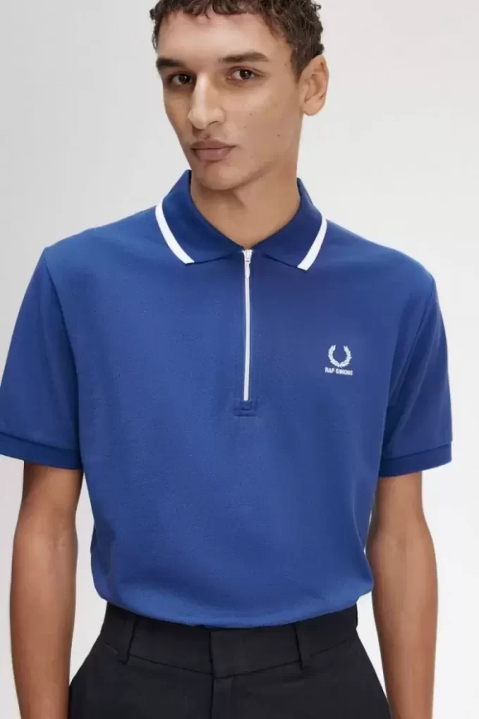 Herren-Poloshirt mit halbem Reißverschluss