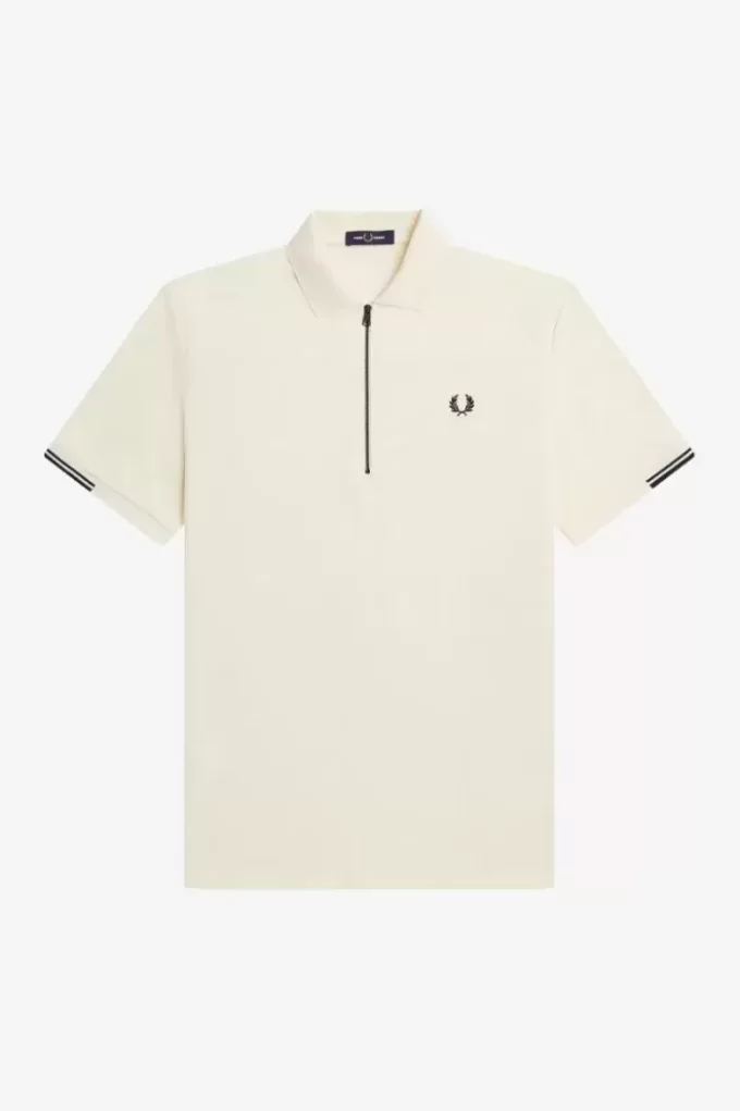 Herren-Poloshirt mit halbem Reißverschluss