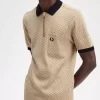 Herren-Poloshirt mit Mikro-Schachbrettmuster