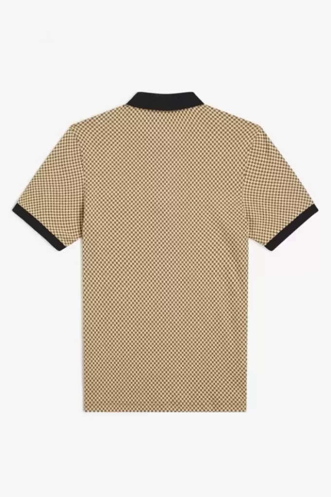 Herren-Poloshirt mit Mikro-Schachbrettmuster