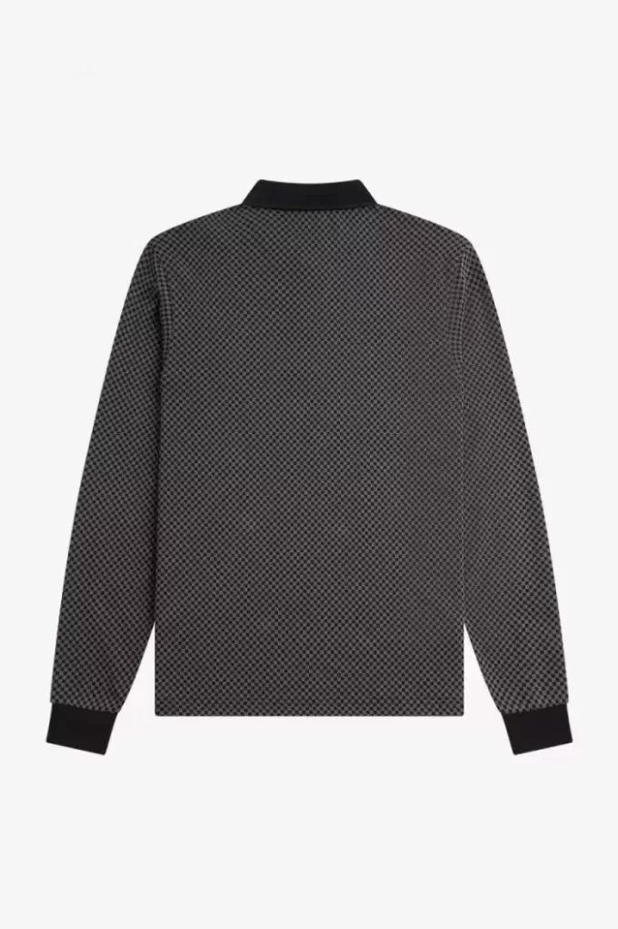Herren-Poloshirt mit Mikro-Schachbrettmuster