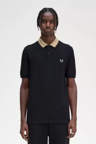 Herren-Poloshirt mit Schachbrettkragen