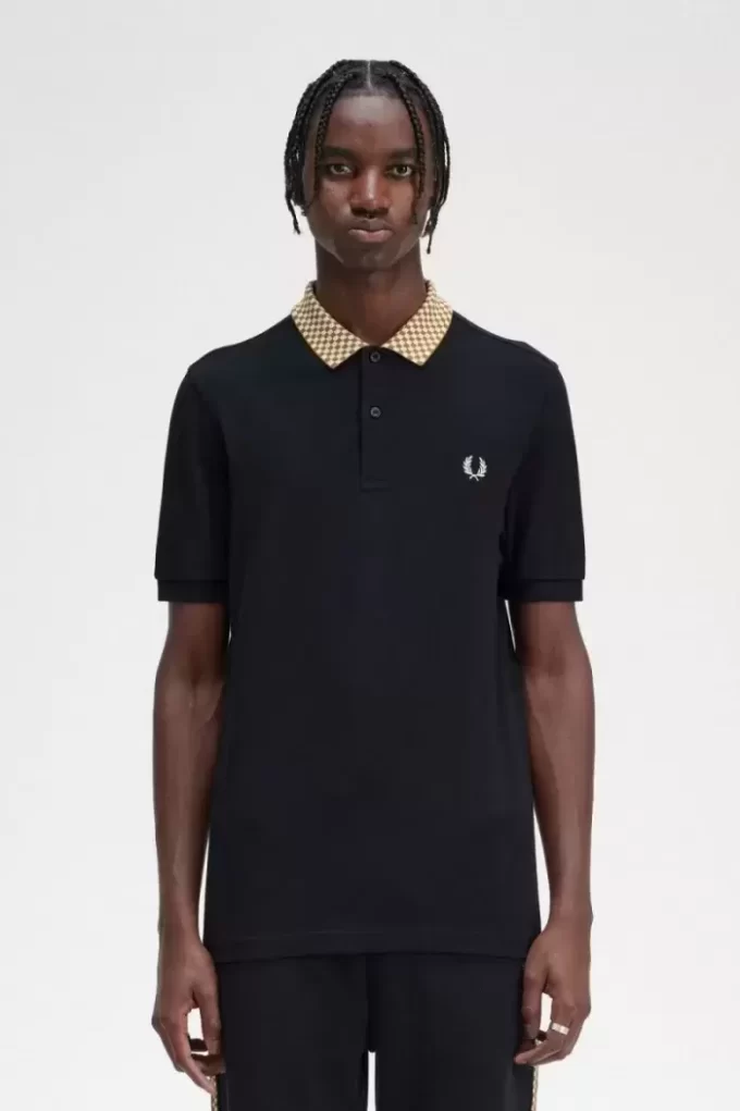 Herren-Poloshirt mit Schachbrettkragen