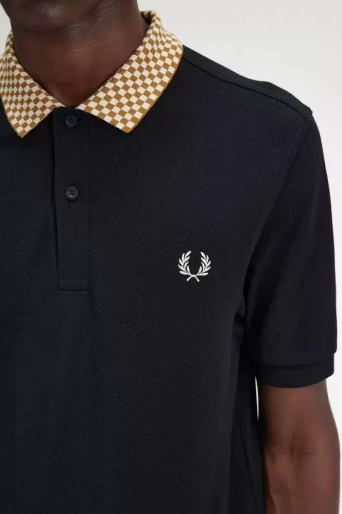 Herren-Poloshirt mit Schachbrettkragen