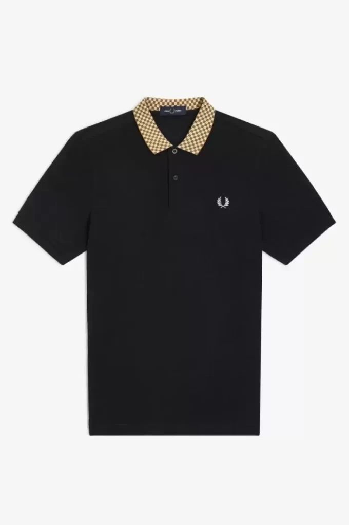 Herren-Poloshirt mit Schachbrettkragen
