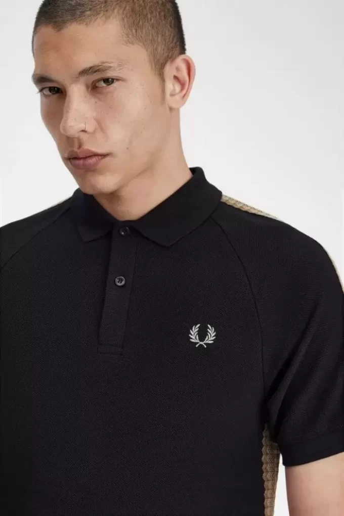 Herren-Poloshirt mit Wabenmuster