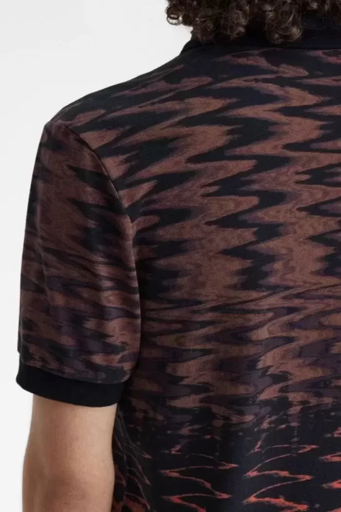 Herren-Poloshirt mit Wellengrafik