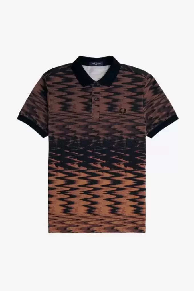 Herren-Poloshirt mit Wellengrafik