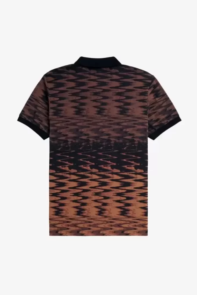 Herren-Poloshirt mit Wellengrafik