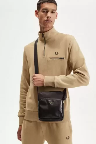 Herren-Seitentaschen aus Nylon-Twill-Leder