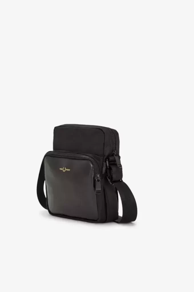 Herren-Seitentaschen aus Nylon-Twill-Leder