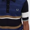 Herren-Strickhemd mit Argyle-Panel