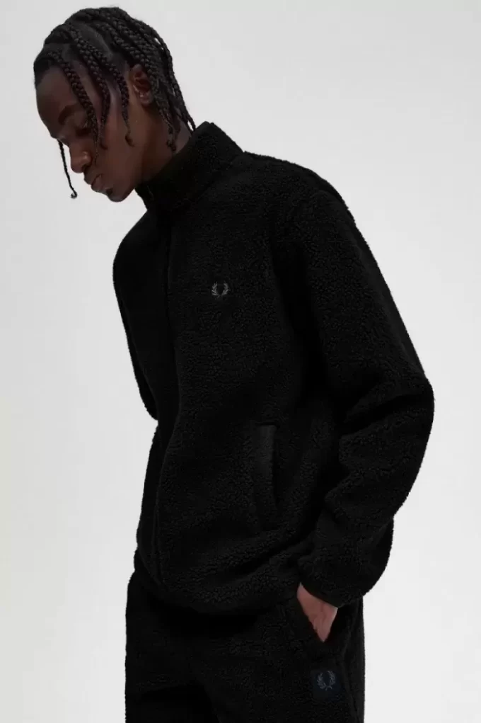Herren-Sweatshirts aus Borg-Fleece mit durchgehendem Reißverschluss