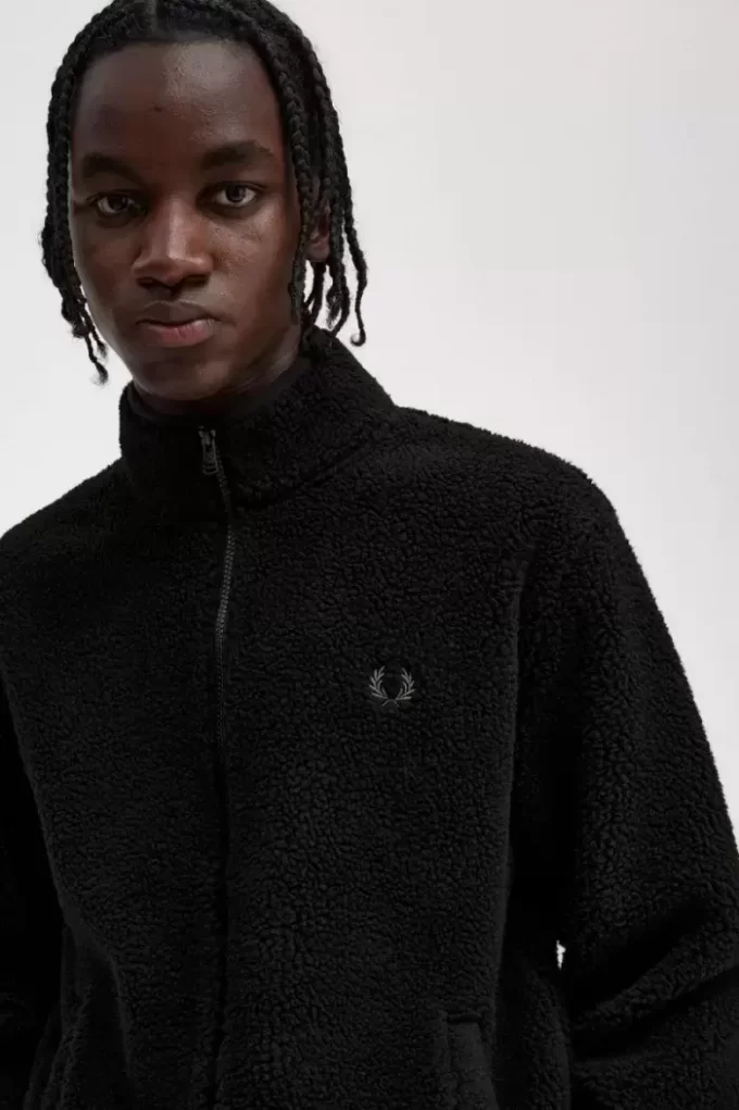 Herren-Sweatshirts aus Borg-Fleece mit durchgehendem Reißverschluss