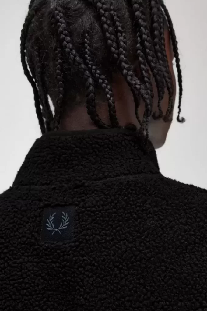 Herren-Sweatshirts aus Borg-Fleece mit durchgehendem Reißverschluss