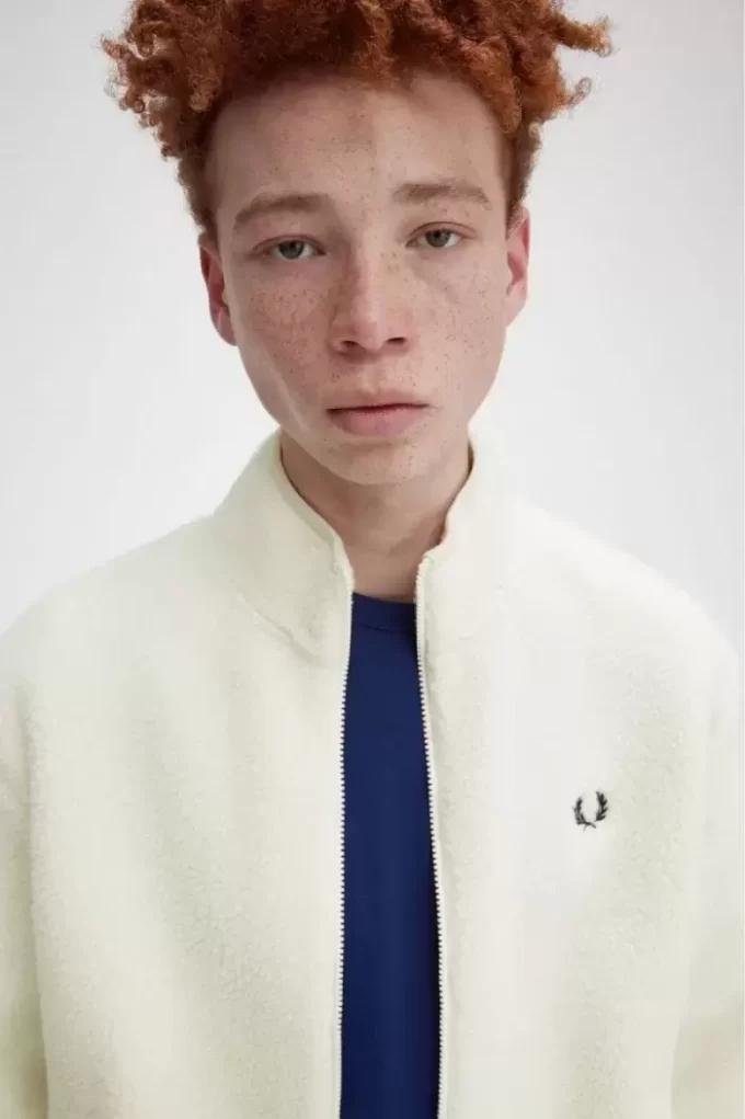 Herren-Sweatshirts aus Borg-Fleece mit durchgehendem Reißverschluss
