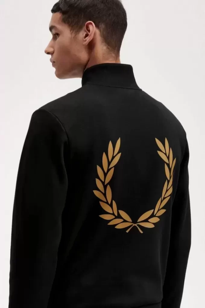 Herren-Sweatshirts mit doppelter Grafik und halbem Reißverschluss