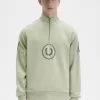 Herren-Sweatshirts mit halbem Reißverschluss und Kreis-Branding