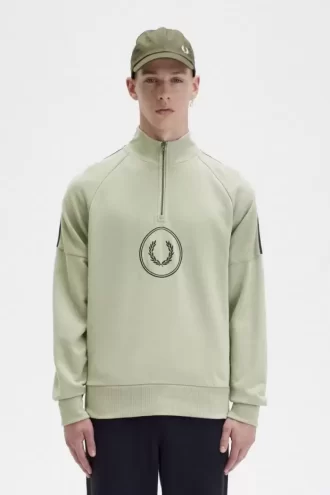 Herren-Sweatshirts mit halbem Reißverschluss und Kreis-Branding