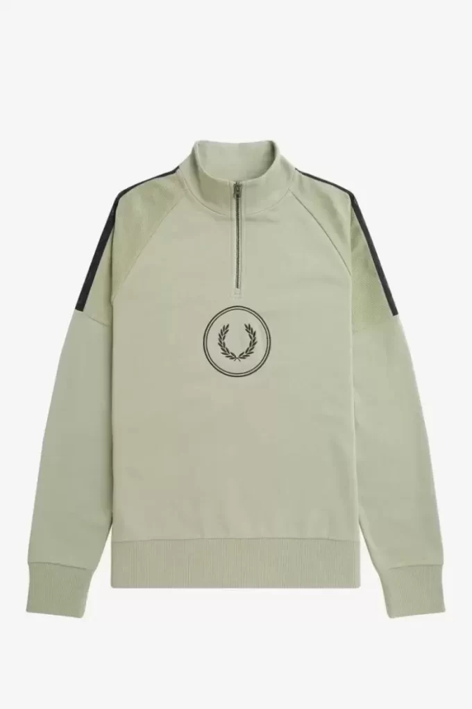 Herren-Sweatshirts mit halbem Reißverschluss und Kreis-Branding