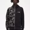 Herren-Sweatshirts mit Kapuze und Reißverschluss in Kontrastfarbe
