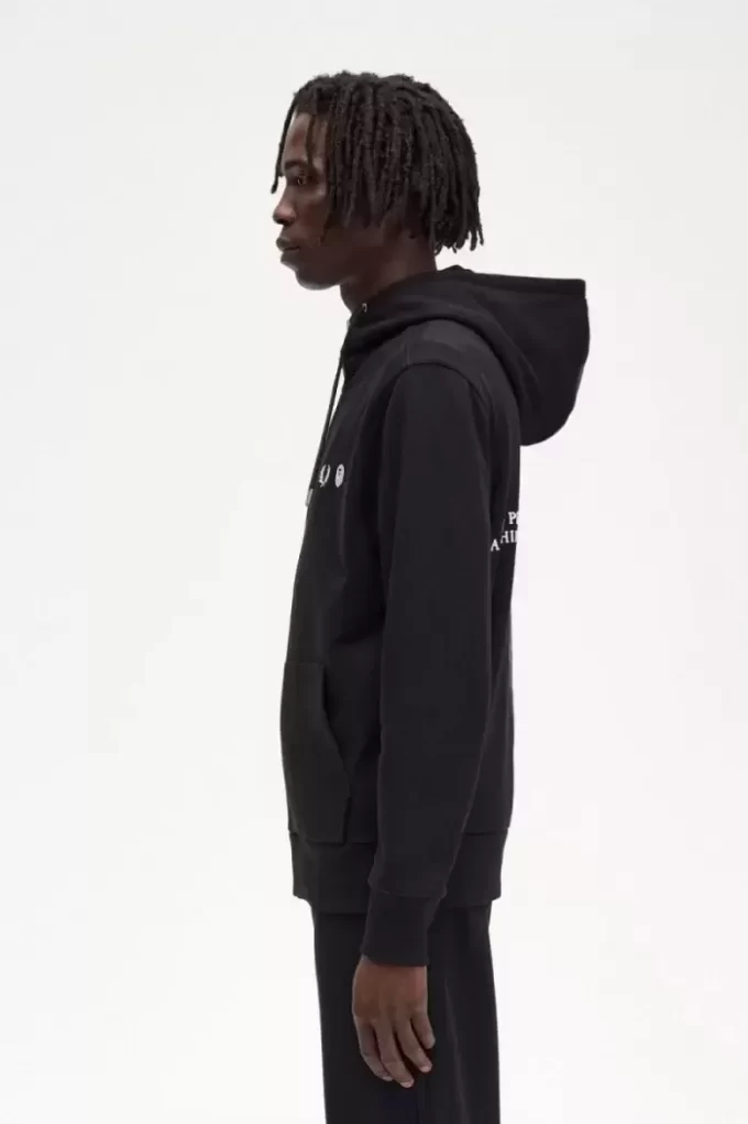Herren-Sweatshirts mit Kapuze und Reißverschluss in Kontrastfarbe