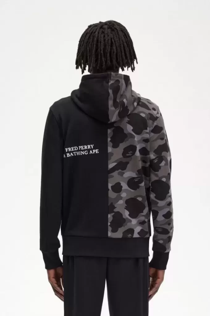 Herren-Sweatshirts mit Kapuze und Reißverschluss in Kontrastfarbe