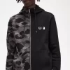 Herren-Sweatshirts mit Kapuze und Reißverschluss in Kontrastfarbe