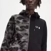 Herren-Sweatshirts mit Kapuze und Reißverschluss in Kontrastfarbe