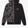 Herren-Sweatshirts mit Kapuze und Reißverschluss in Kontrastfarbe