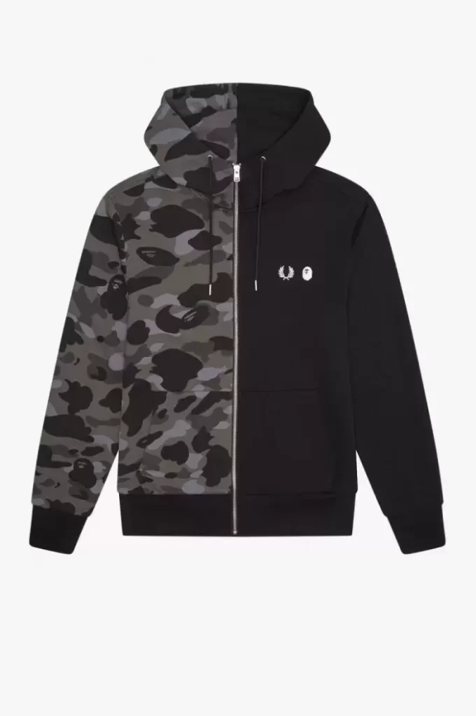 Herren-Sweatshirts mit Kapuze und Reißverschluss in Kontrastfarbe