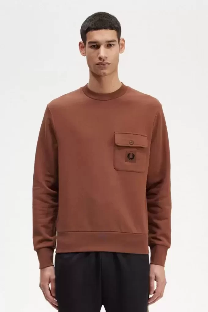 Herren-Sweatshirts mit Rundhalsausschnitt und Badge-Detail