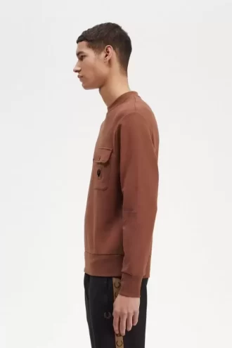 Herren-Sweatshirts mit Rundhalsausschnitt und Badge-Detail