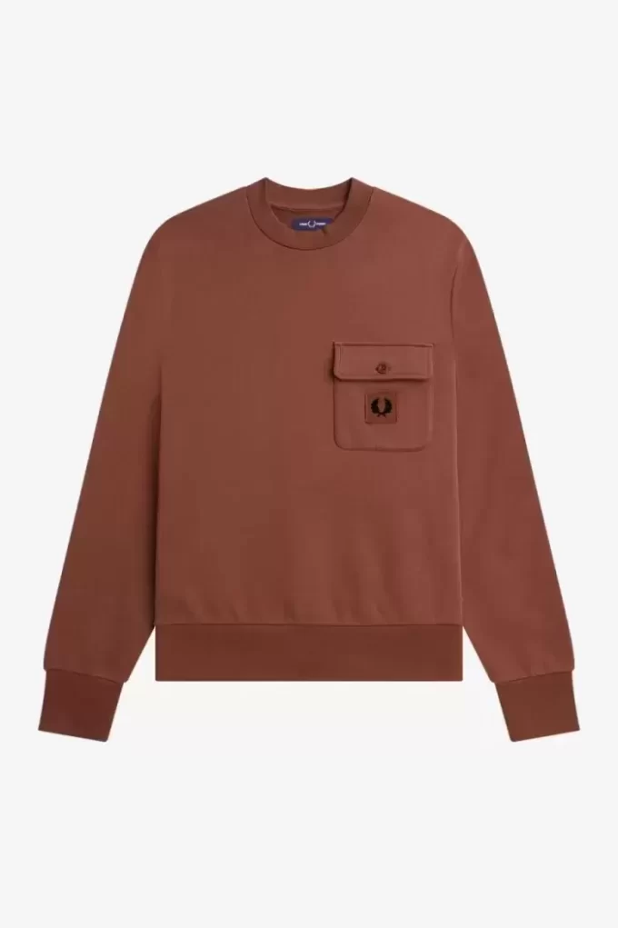 Herren-Sweatshirts mit Rundhalsausschnitt und Badge-Detail