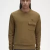 Herren-Sweatshirts mit Rundhalsausschnitt und Taschendetail