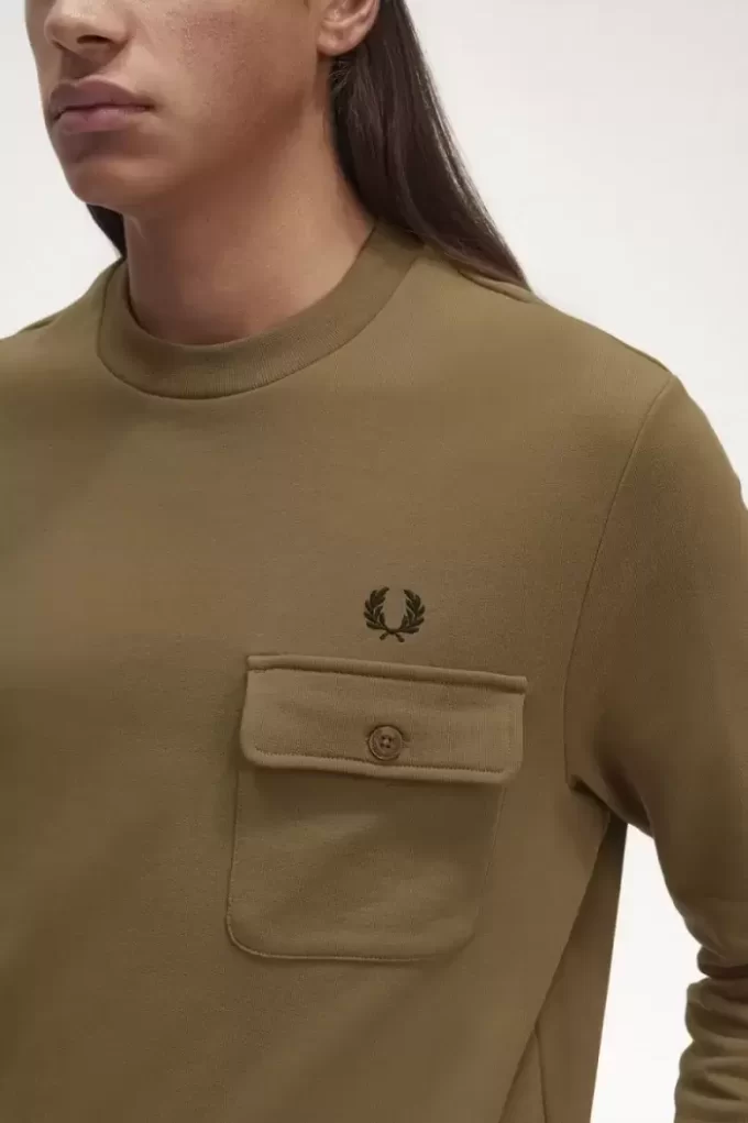 Herren-Sweatshirts mit Rundhalsausschnitt und Taschendetail