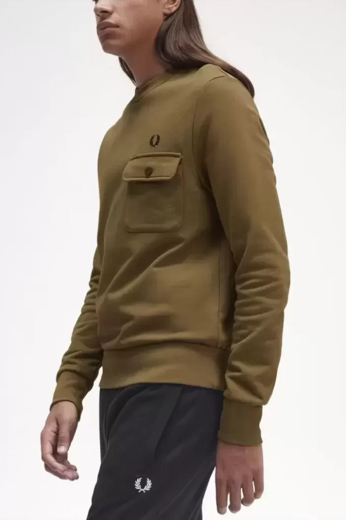 Herren-Sweatshirts mit Rundhalsausschnitt und Taschendetail