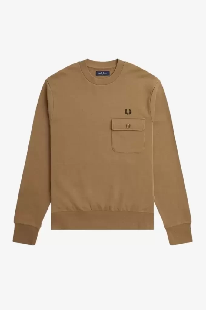 Herren-Sweatshirts mit Rundhalsausschnitt und Taschendetail