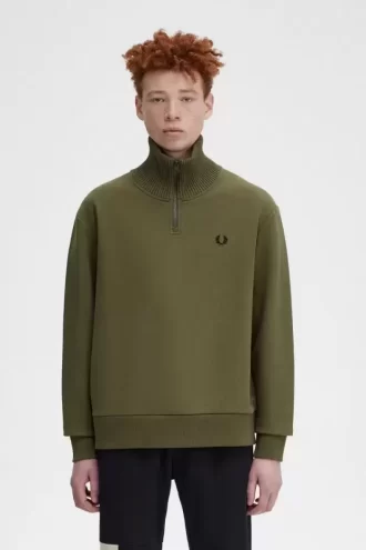 Herren-Sweatshirts mit Strickbesatz und Reißverschluss am Hals