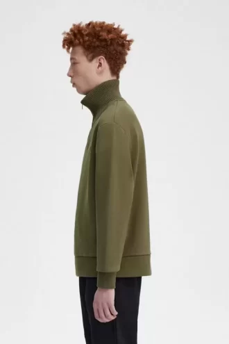Herren-Sweatshirts mit Strickbesatz und Reißverschluss am Hals