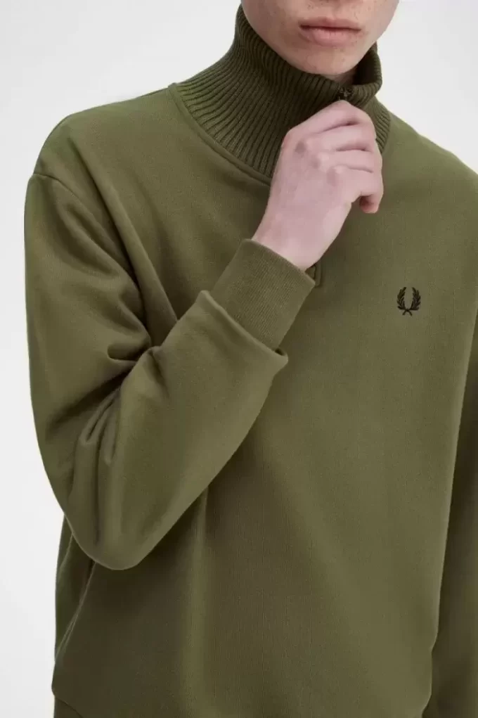 Herren-Sweatshirts mit Strickbesatz und Reißverschluss am Hals