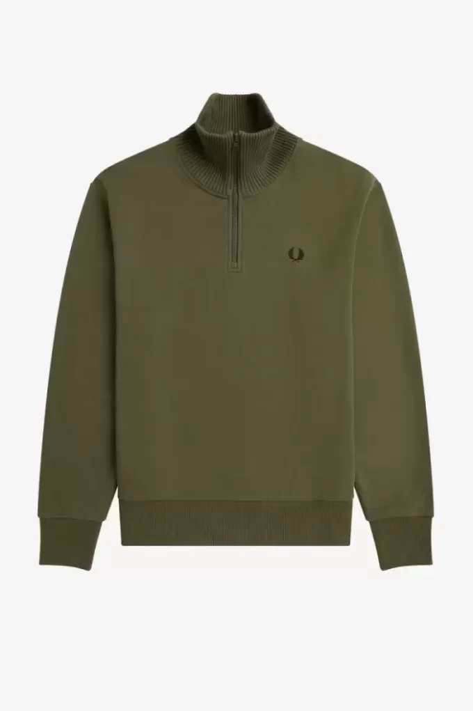 Herren-Sweatshirts mit Strickbesatz und Reißverschluss am Hals