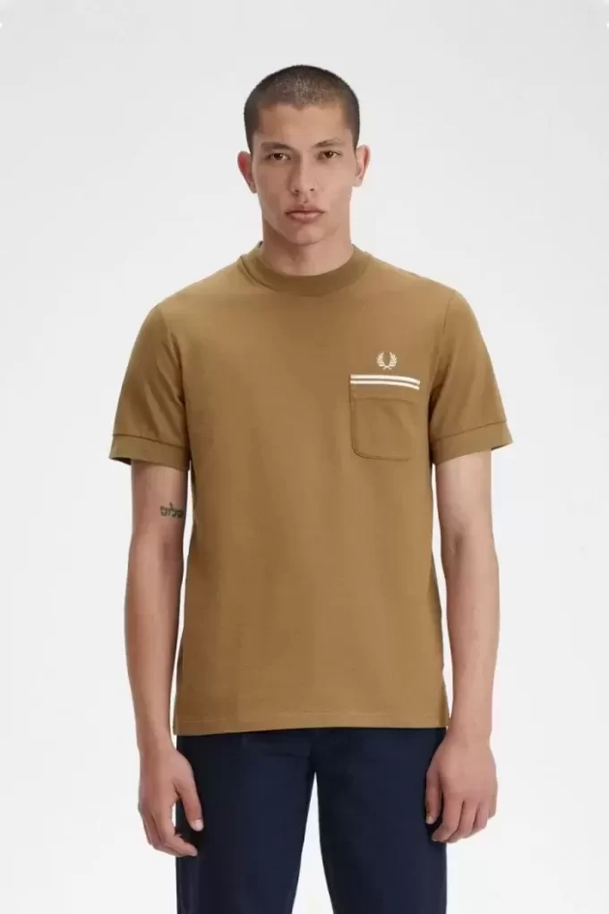 Herren-T-Shirt aus Loopback-Jersey mit Tasche