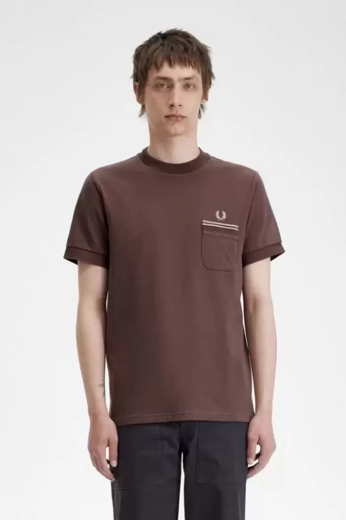 Herren-T-Shirt aus Loopback-Jersey mit Tasche