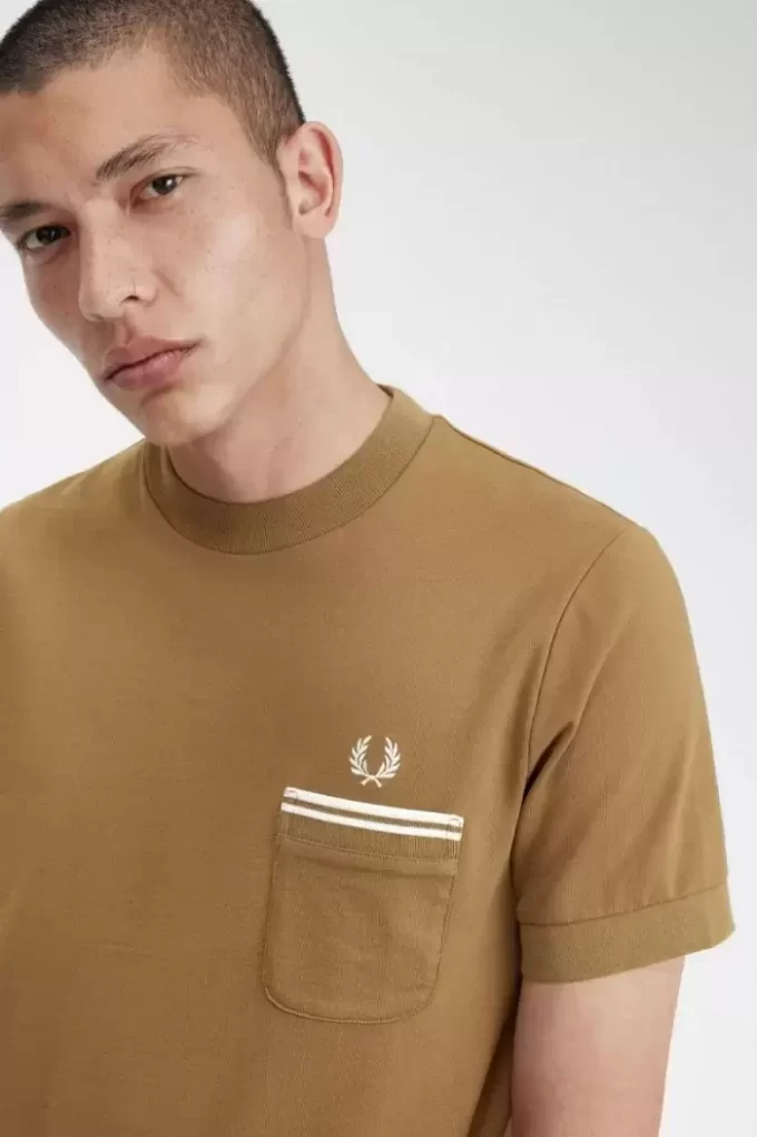 Herren-T-Shirt aus Loopback-Jersey mit Tasche