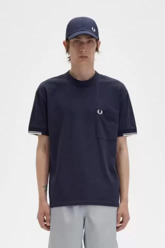 Herren-T-Shirt mit gerippten Ärmeln