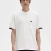 Herren-T-Shirt mit gerippten Ärmeln