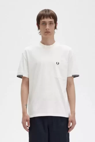 Herren-T-Shirt mit gerippten Ärmeln