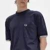 Herren-T-Shirt mit gerippten Ärmeln