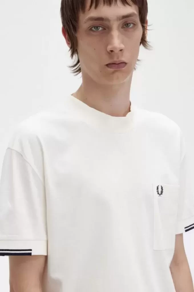 Herren-T-Shirt mit gerippten Ärmeln